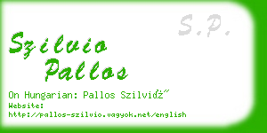 szilvio pallos business card